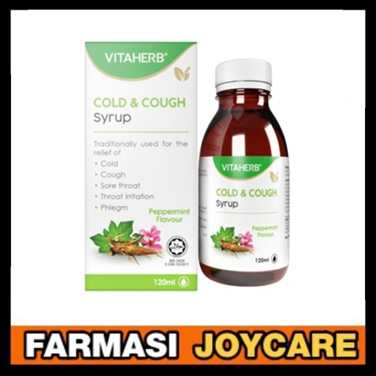 Vitaherb Cold & Cough Syrup Peppermint Flavour 120mL (Exp October 2025