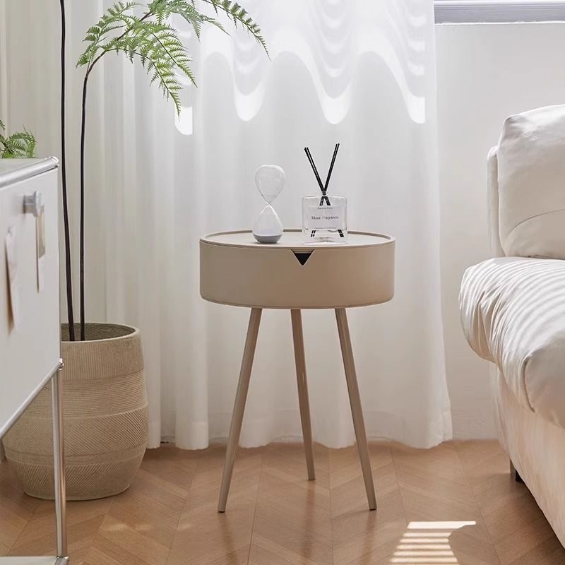 Curated visual reference: Modern Minimalist Side Table Round Mini Corner Small Nightstand With Photo Inspiration