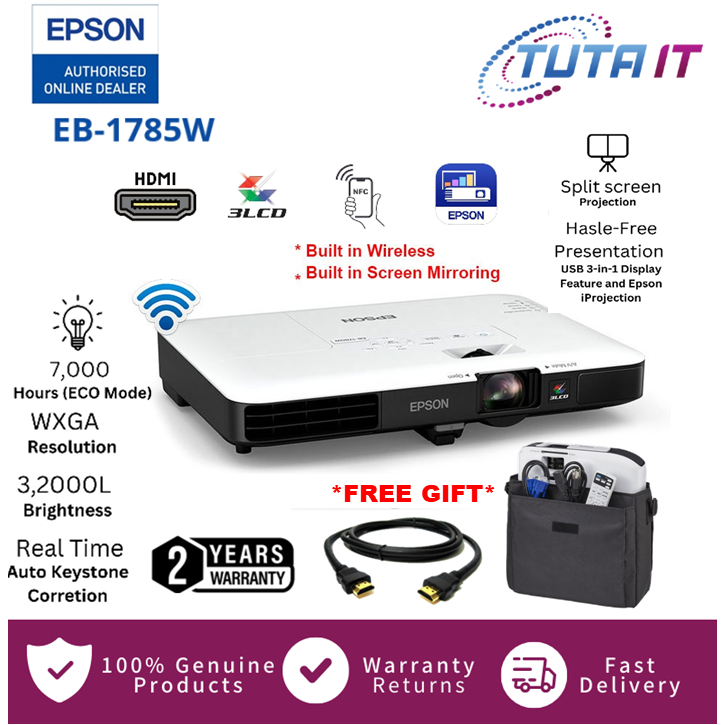 Epson EB-1785W Wireless WXGA 3LCD Projector | Shopee Malaysia