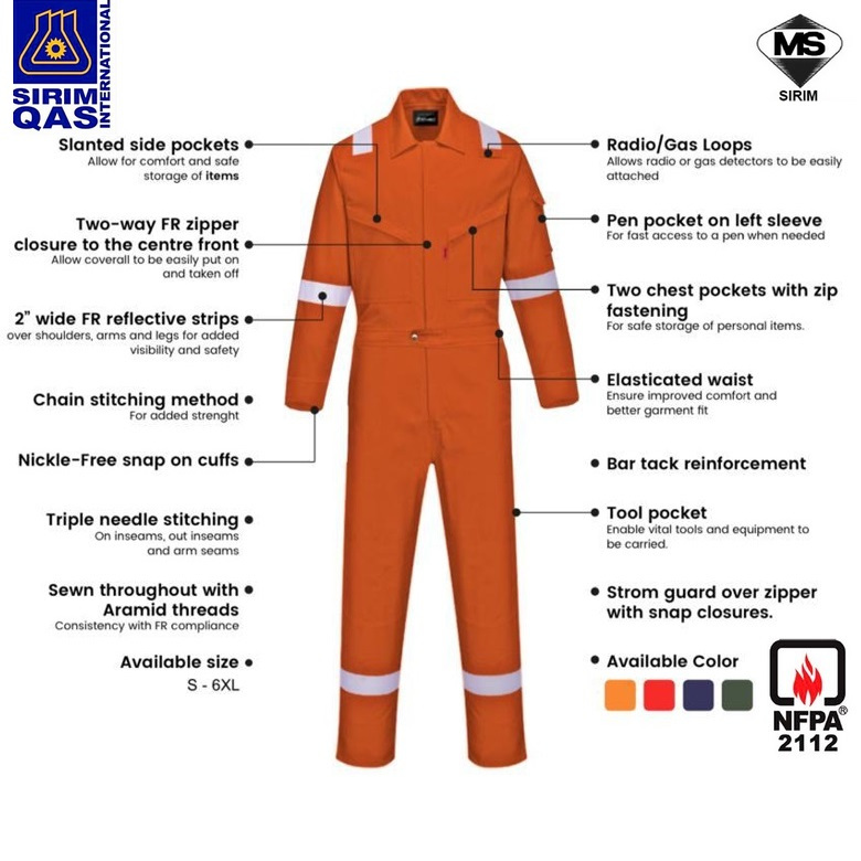 Fire Retardant Coverall FRC NFPA2112 | Shopee Malaysia