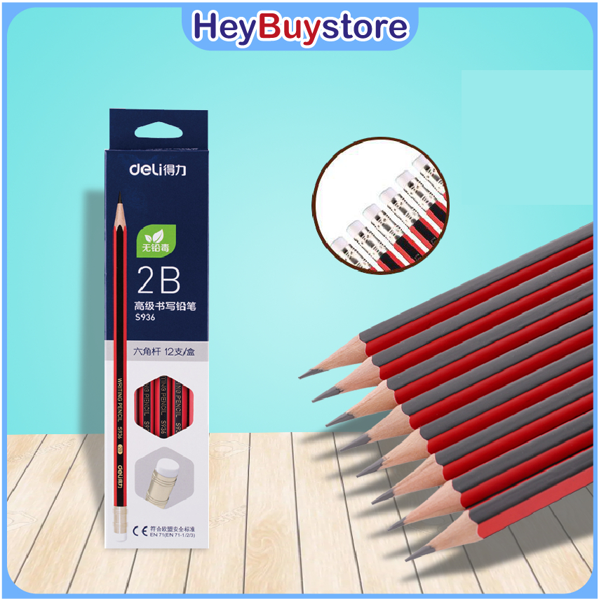 Pencil Exam Grade 2B Pencil With Eraser Student Writing Use Pensel 2B