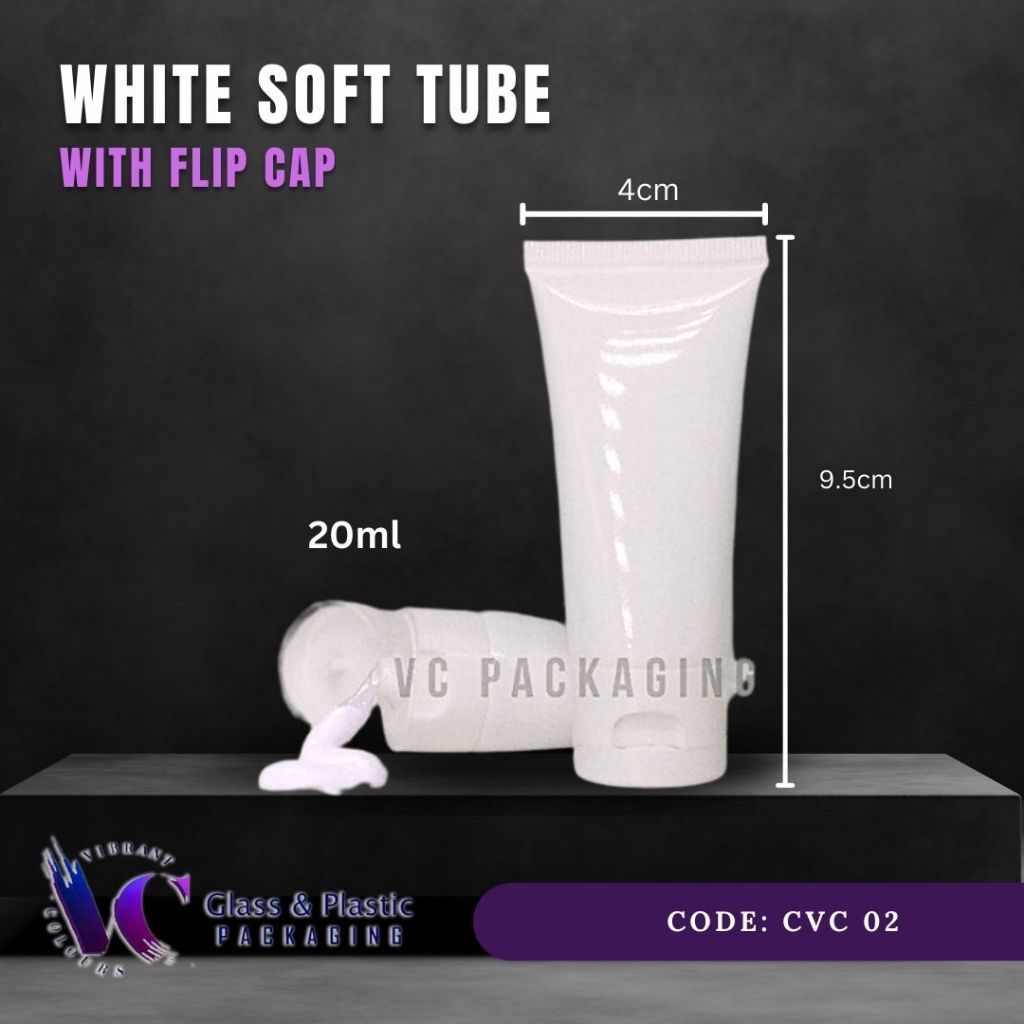 20ML WHITE/TRANSPARENT SOFT TUBE WITH FLIP CAP POST TODAY ! | Shopee ...