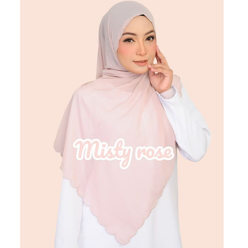 Shawl chifoon sulam embroidery murah premium Ready stock in Malaysia