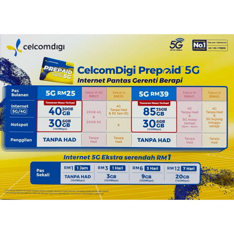 CelcomDigi 5G Kuning Prepaid Latest IN The Town! | Shopee Malaysia