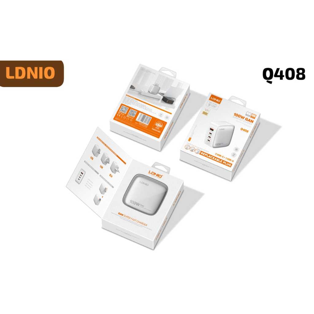LDNIO Q408 100W GaN Super Fast Charger Adapter Wall Mobile Phone ...