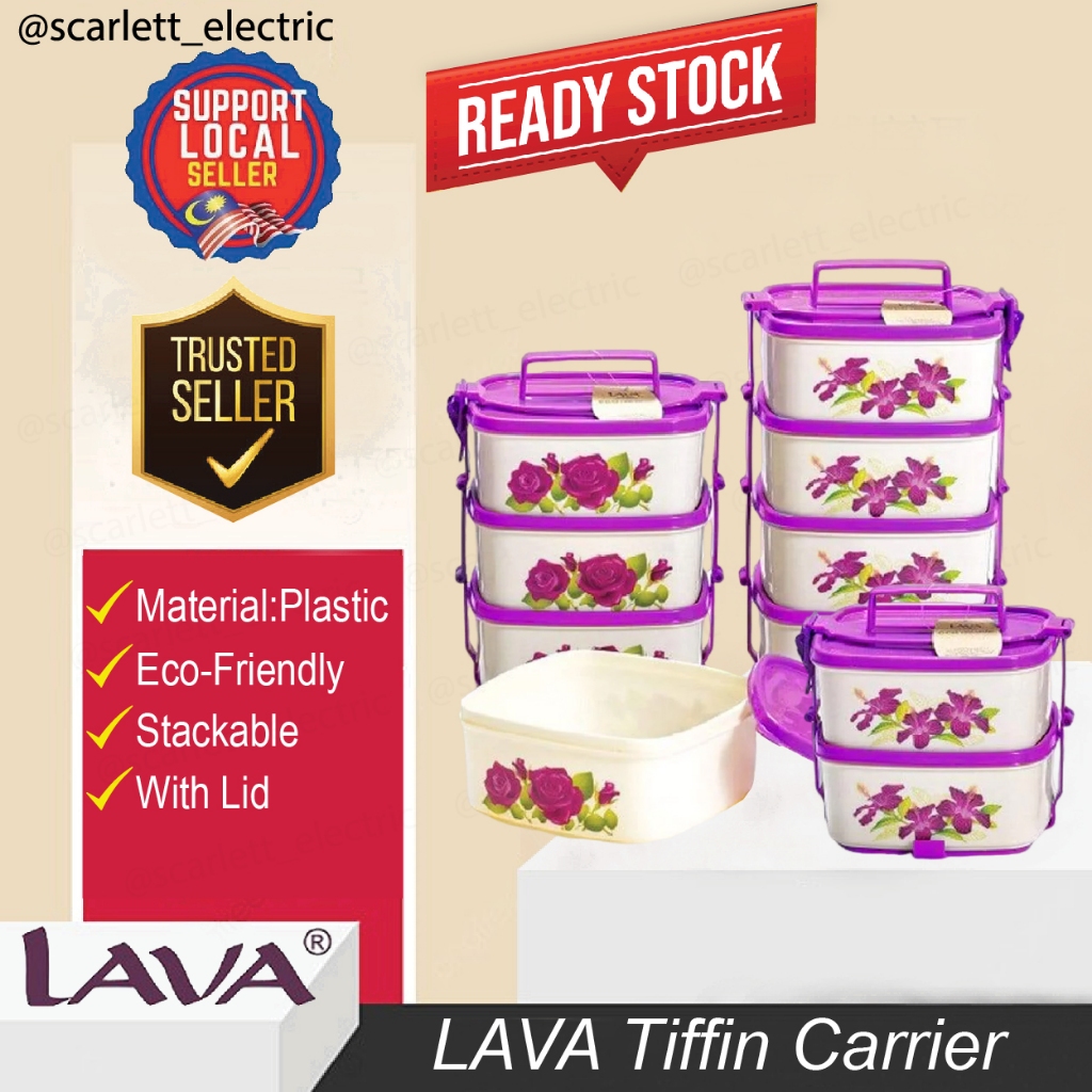 LAVA Tiffin Carrier Air Tight Lunch Box Stackable Food Container ...