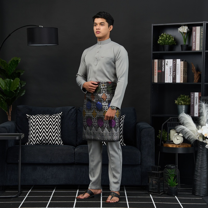 BAJU MELAYU SLIM FIT KEEK COLLECTION : Scottisg grey | Shopee Malaysia
