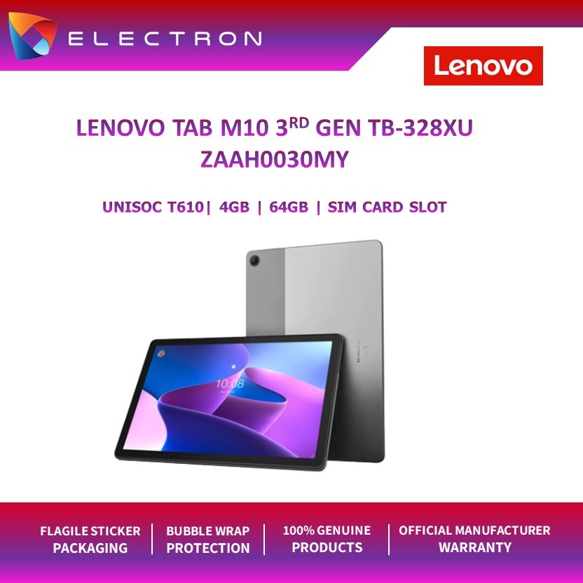 Lenovo Tab M10 3RD GEN TB-328XU ZAAH0030MY 10.1'' WUXGA Storm Grey ...