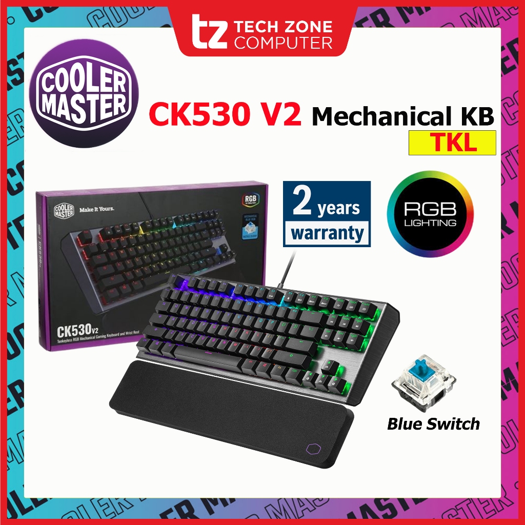 Cooler Master CK530 V2 RGB TKL Mechanical Gaming Keyboard - ( Blue ...