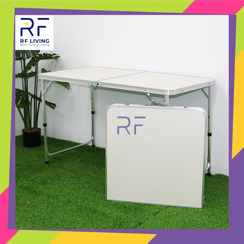 RF Living 4ft MDF Table Top Aluminum Frame Leg Lightweight Foldable ...