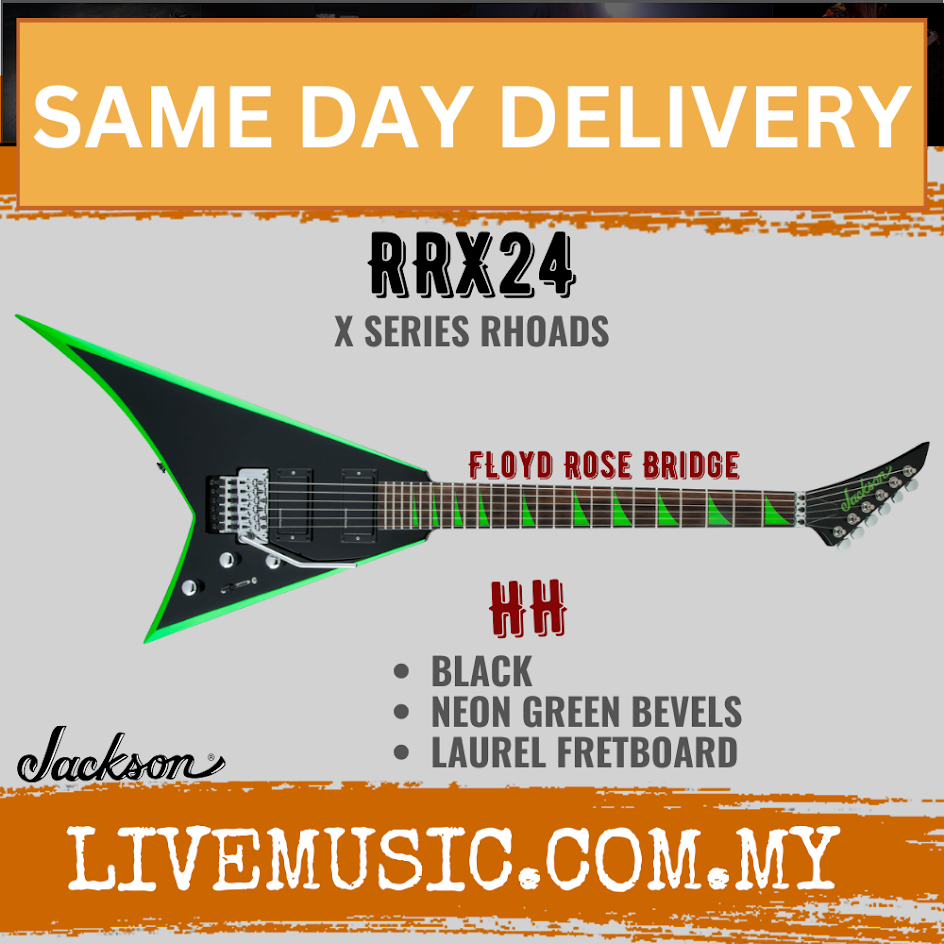Jackson X Series Rhoads RRX24 Electric Guitar - Black with Neon Green ...
