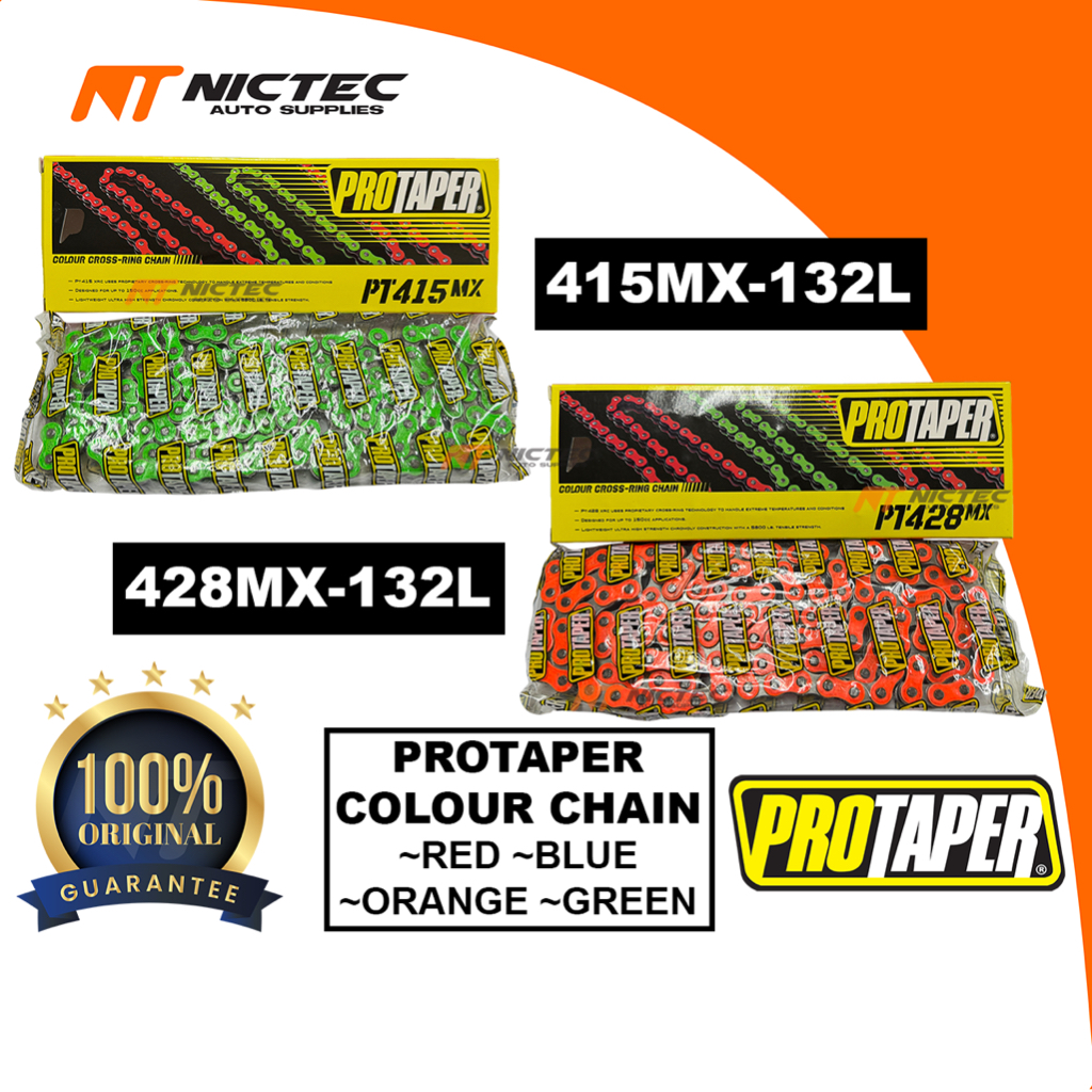 PROTAPER COLOUR CHAIN 415 428 MX 132L RANTAI WARNA 100% ORIGINAL GREEN ...