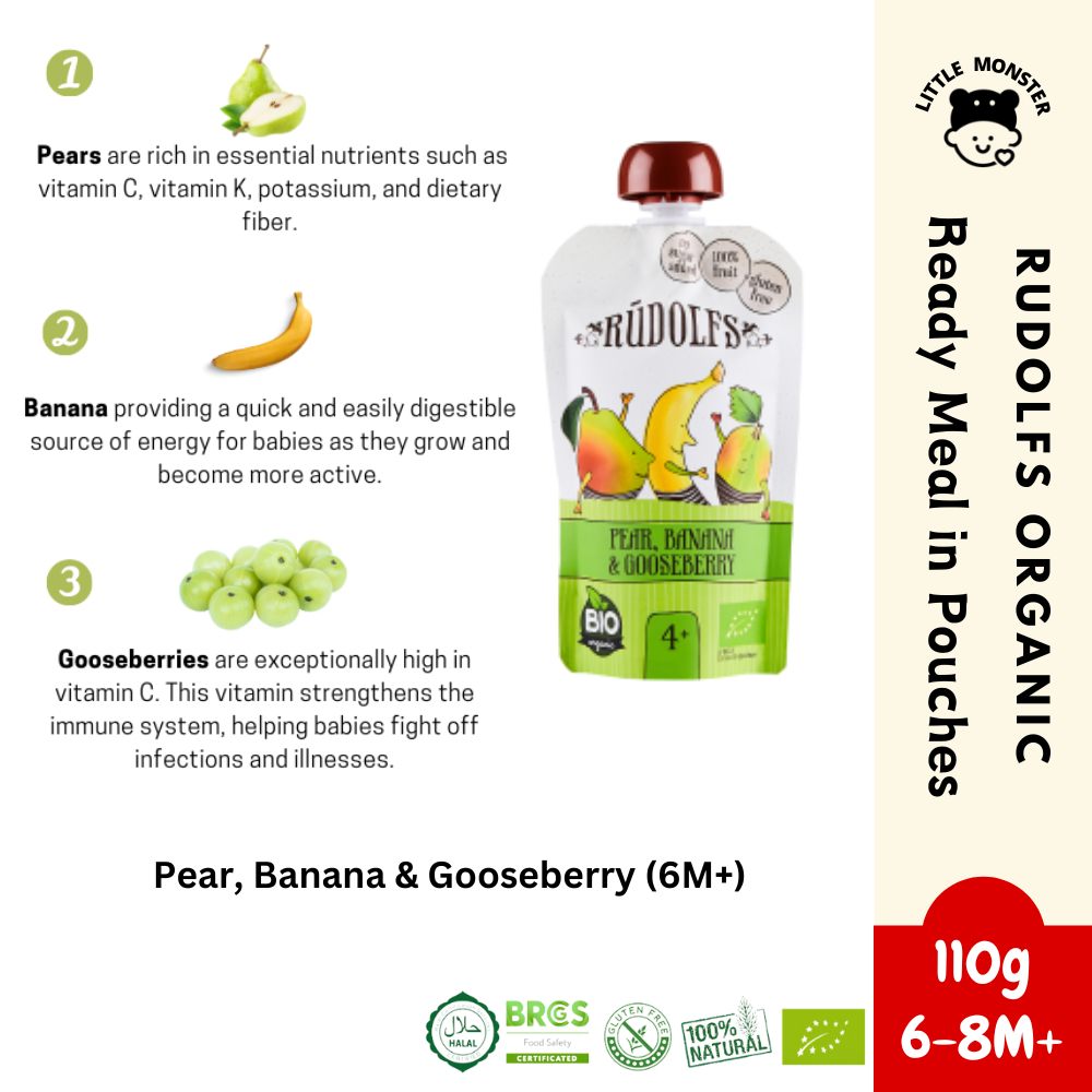 Rudolfs Organic Baby Instant Porridge Fruit Puree 110g (6 8M+)