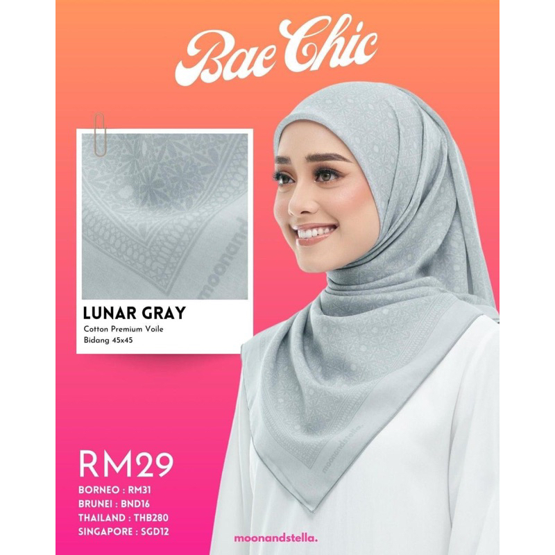 New Release Tudung Bawal Moonandstella Bae Chik Monogram Raya 2024 ...