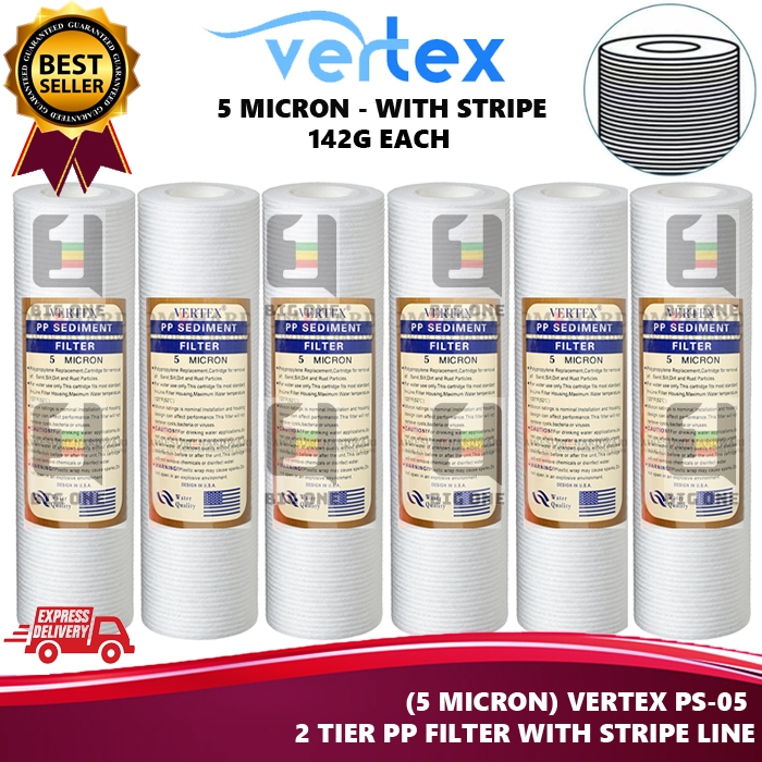 (6PCS) 142G VERTEX PS-05 STRIPE 5 MICRON 10INCH 10