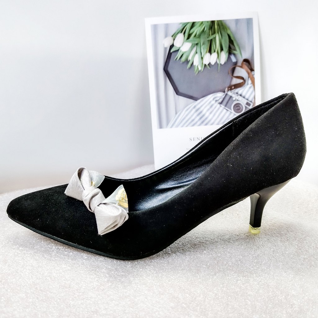 Pointed Little Butterfly Ribbon Low Heels Shoe - 5cm | Shopee Malaysia