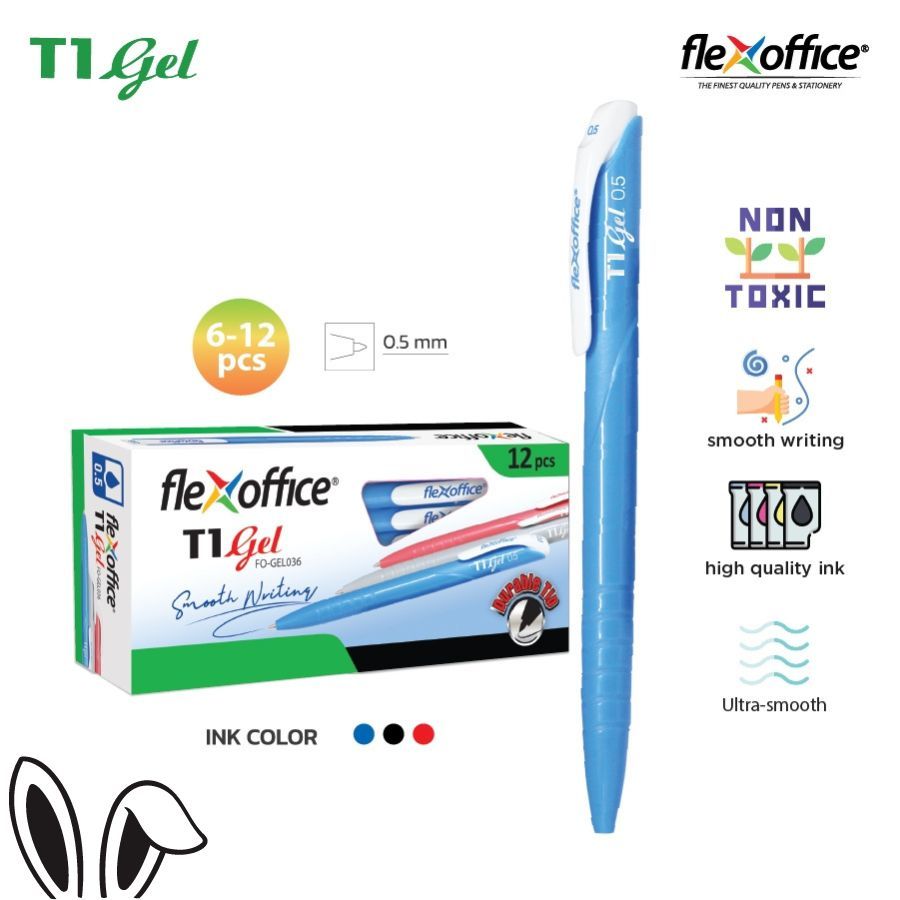 FlexOffice FO-GEL036 T1 Gel Pen Retractable Pen 12 Pcs Per Box - 0.5mm ...