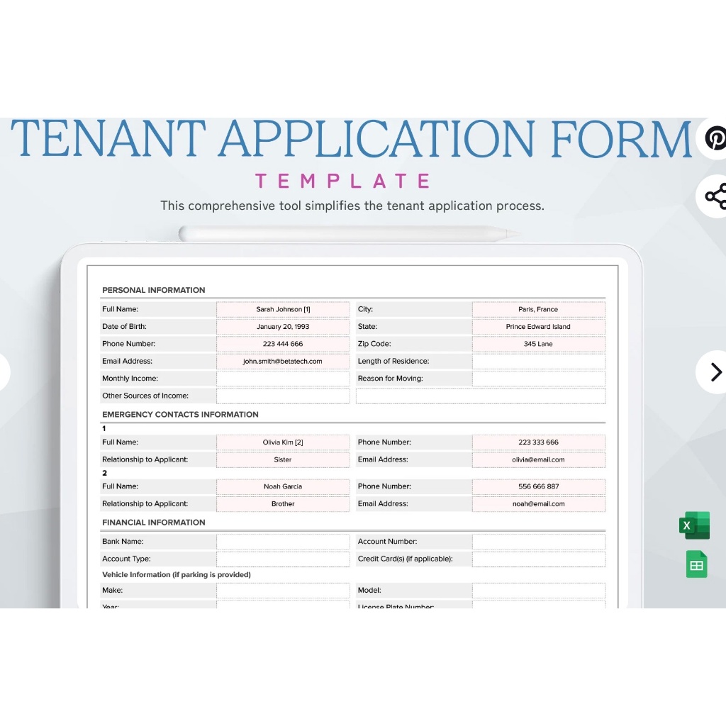 Tenant Application Form Tenant Application Template | Shopee Malaysia