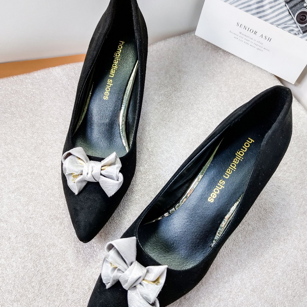 Pointed Twisted Ribbon Low Heels Shoe - 5cm | Shopee Malaysia