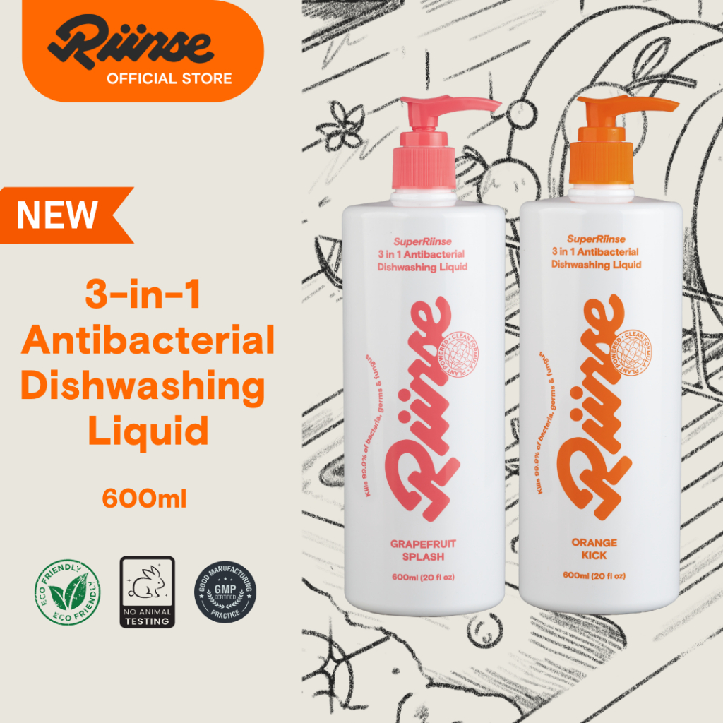 SuperRiinse 3 in 1 Antibacterial Dishwashing Liquid + Fruits