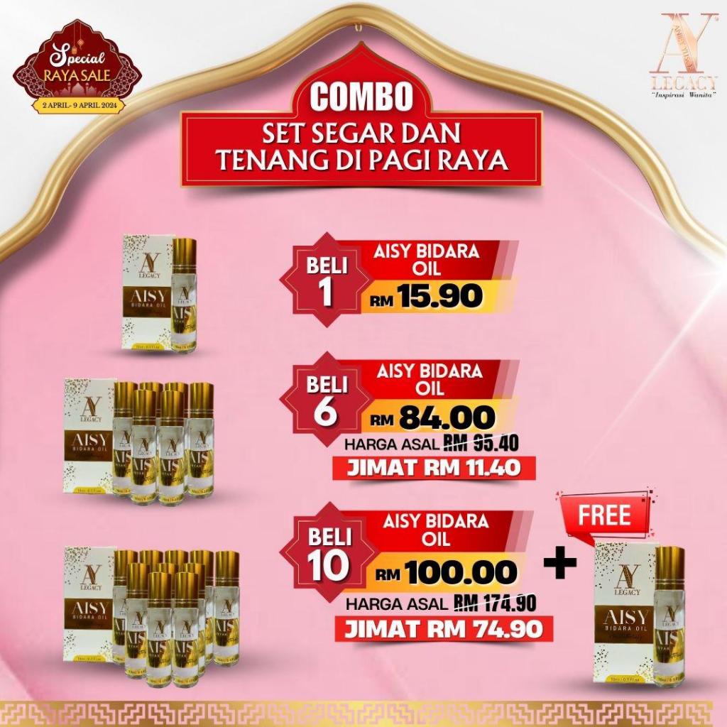 Set Segar Dan Tenang Di Hari Raya Aisy Bidara Oil | Shopee Malaysia
