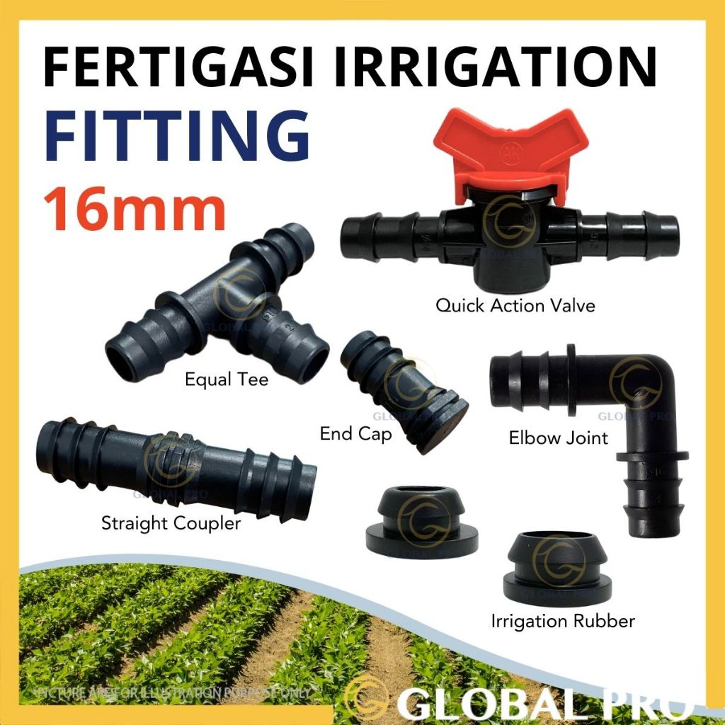 16MM LDPE POLYPIPE FERTIGASI IRRIGATION FITTING Water Pipe Connection ...