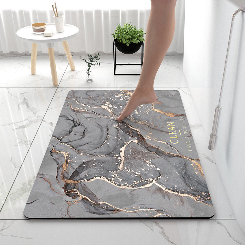 Diatom Mud Mat Velvet Absorbent Pad Toilet Mat 硅藻泥地垫 地毯 卫生间地毯 Non-Slip ...