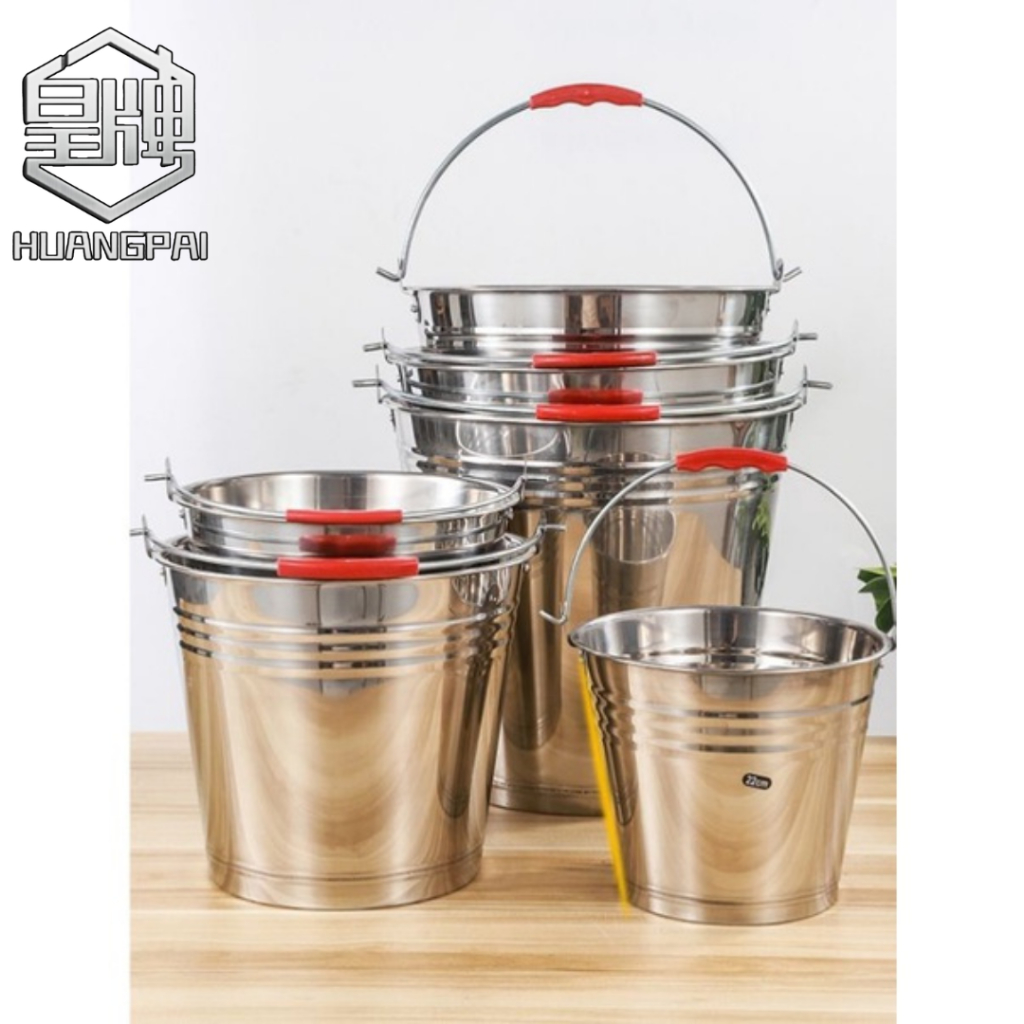 Stainless Steel Water Pail With Handle  Multi-purpose Bucket  Ice 