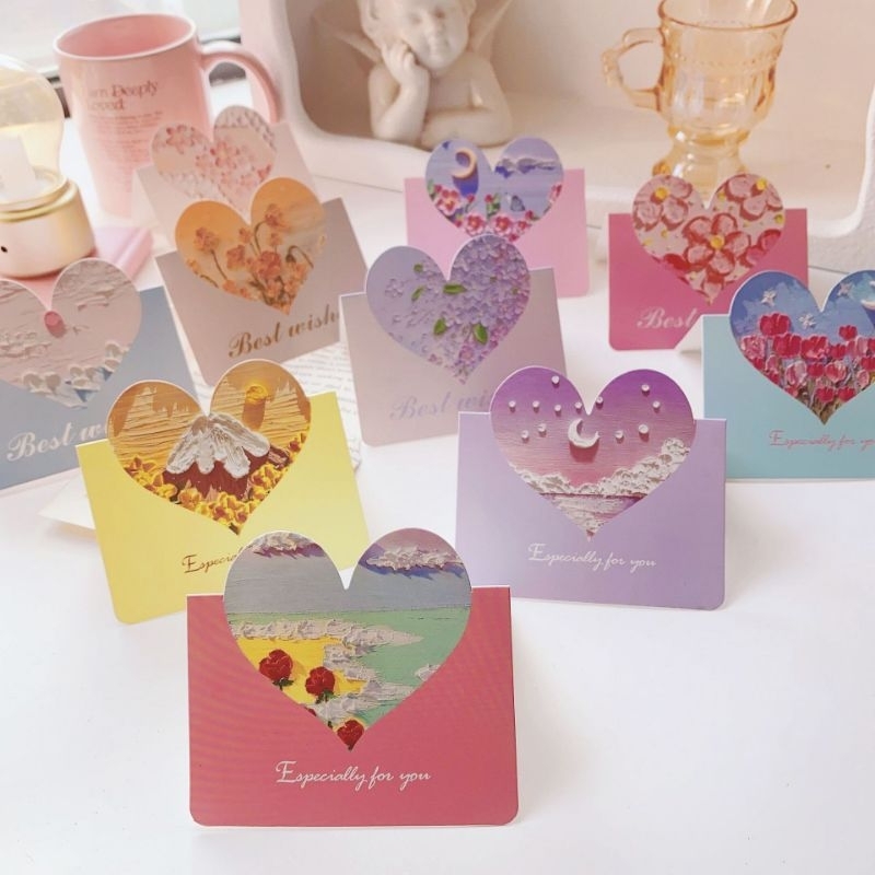 ️Busy_Kids ️ Mini Love heart shape wish card/valentine birthday/Thank ...