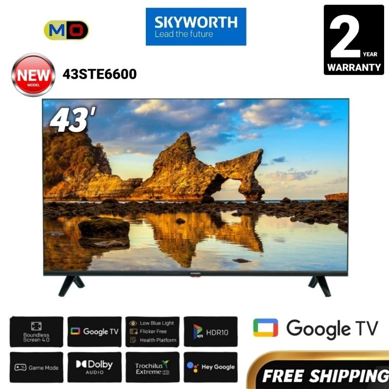 SKYWORTH 43 Inch 2K FHD Google TV 43STE6600 | STE6600 Eye Care Smart ...