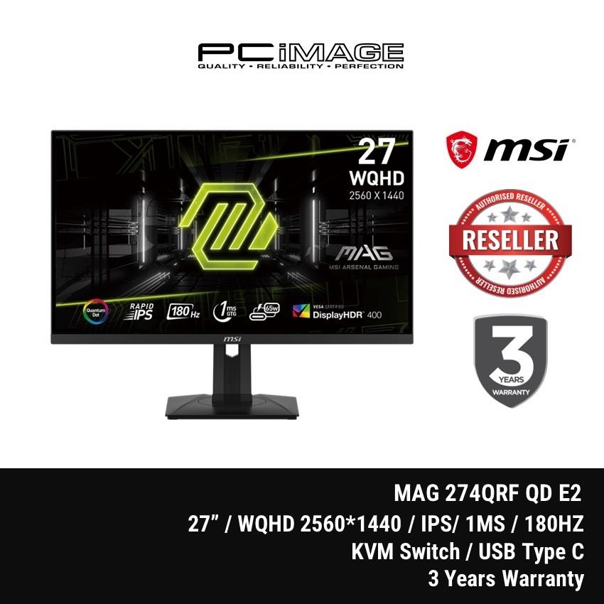 Msi Monitor Optix Mag274qrf-qd E2 Gaming 27