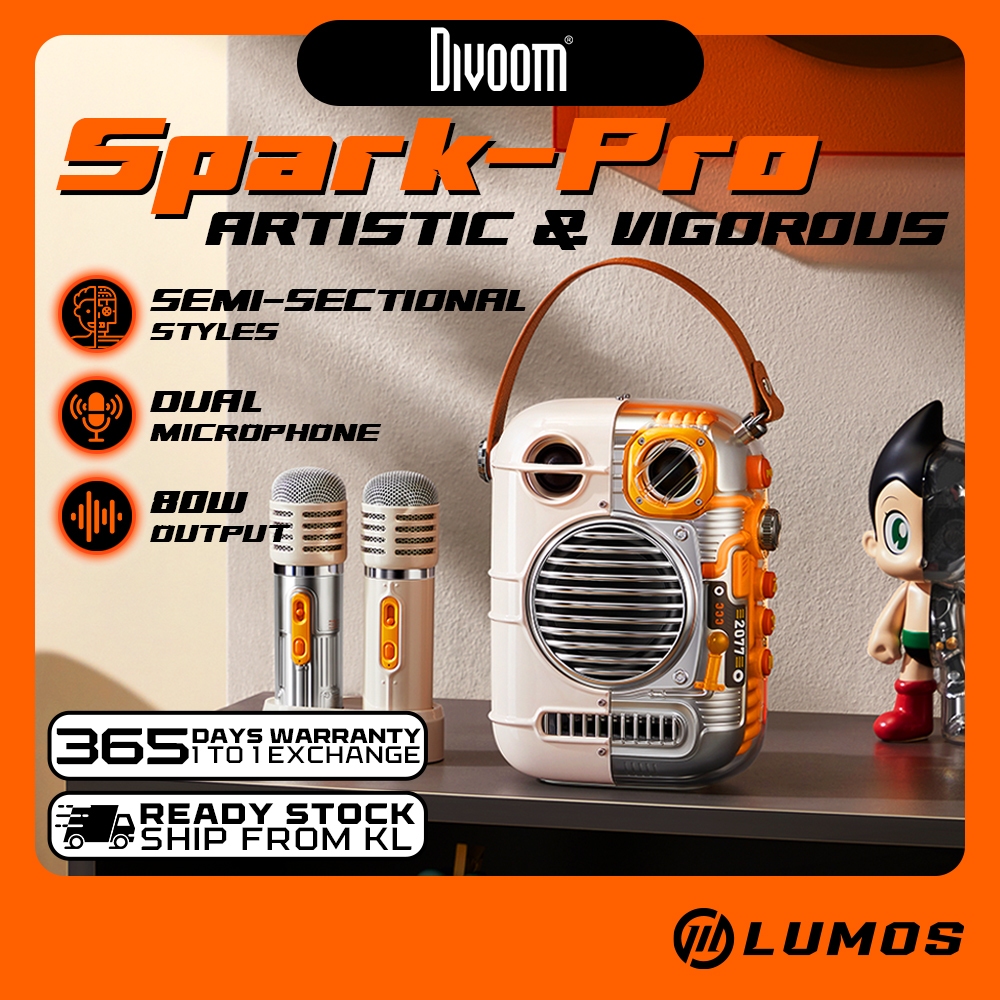 [READY STOCK] Divoom Spark-Pro 80W Dual Mic Karaoke & Bluetooth Speaker ...