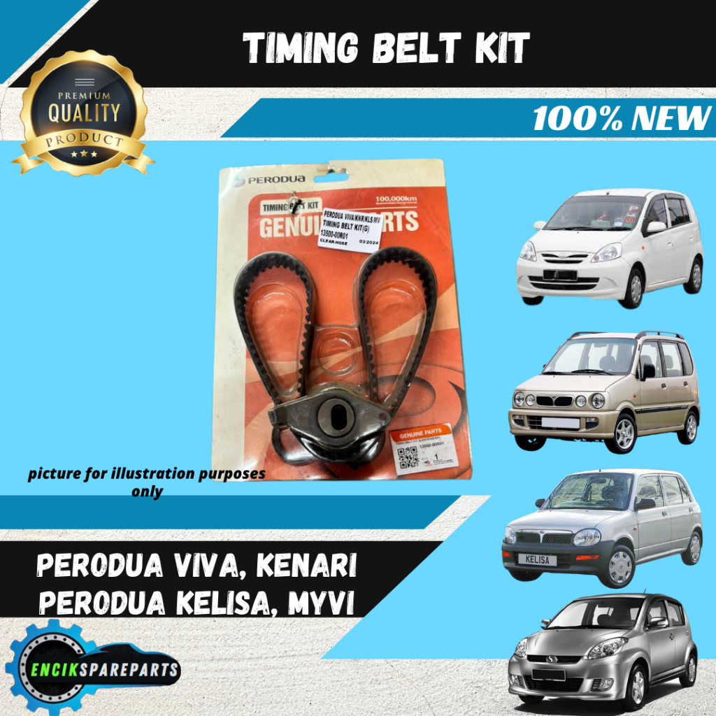 Original Perodua Viva Kelisa Kenari Myvi Timing Belt Kit 1350000R01 100 New High Quality