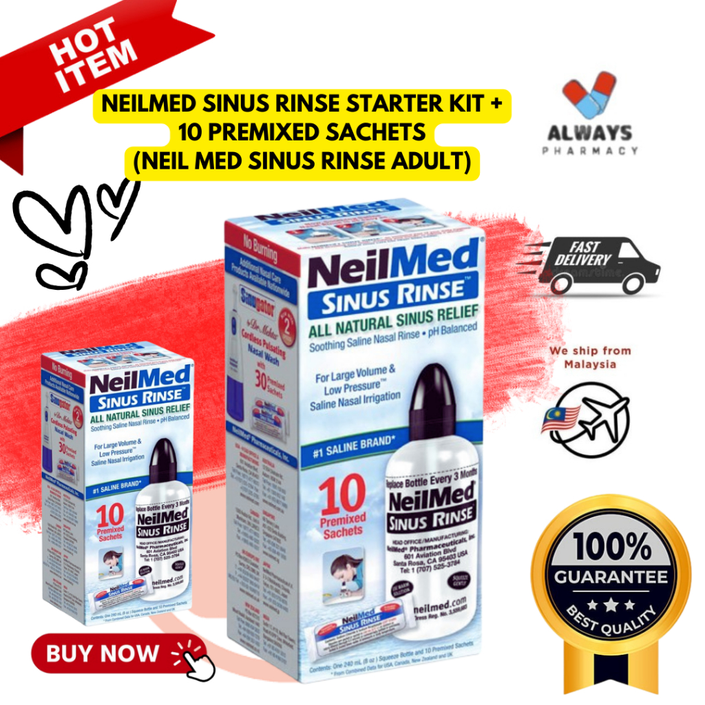 Neilmed Sinus Rinse Starter Kit + 10 Premixed Sachets (neil Med Sinus 