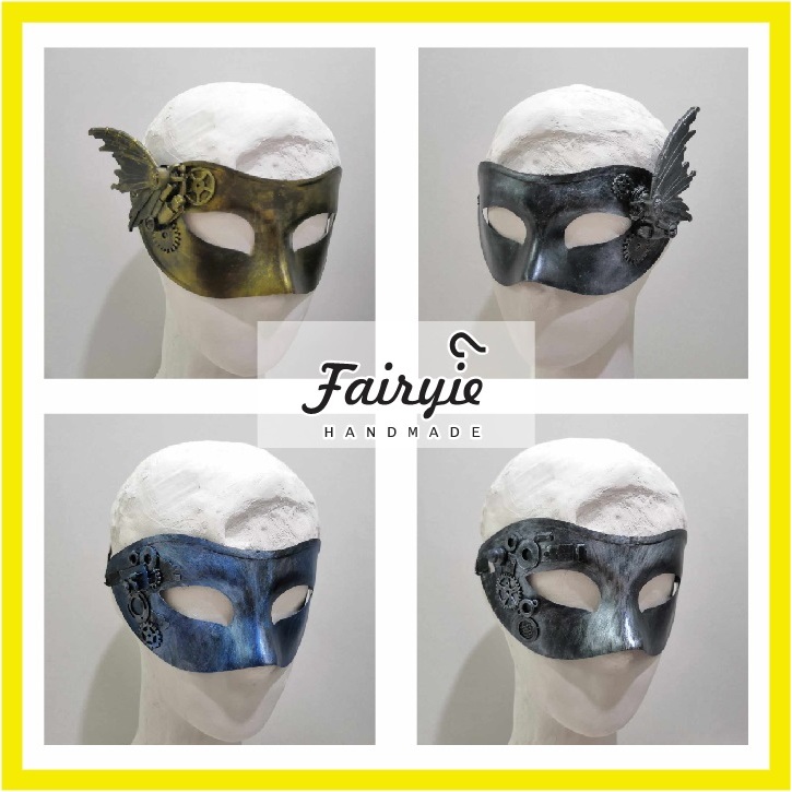 ⭐Ready Stock Kuantan⭐ Cyberpunk Mask for Men Vintage Steampunk Masquerade Mask Men Retro Cosplay
