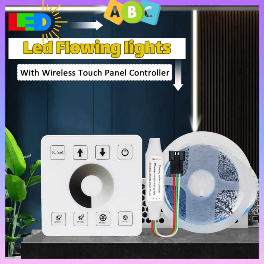 WS2811 2835SMD 24V DC Running Water LED Strip Flowing Light Wireless ...
