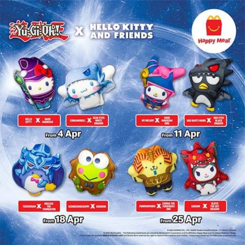 McDonald's Mcd McDonald Happy Meal Toy YuGiOh x Hello Kitty and