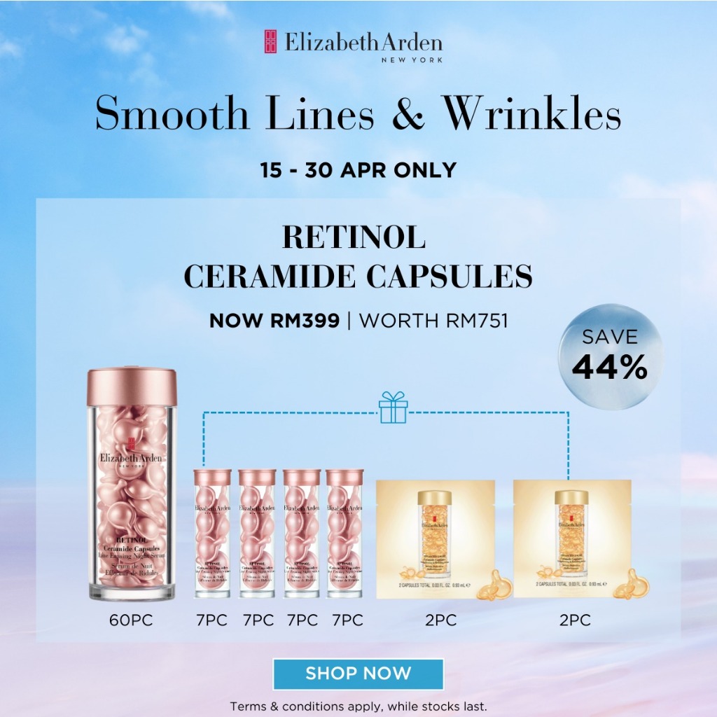 Elizabeth Arden Retinol Ceramide Capsules Line Erasing Night Serum Set ...