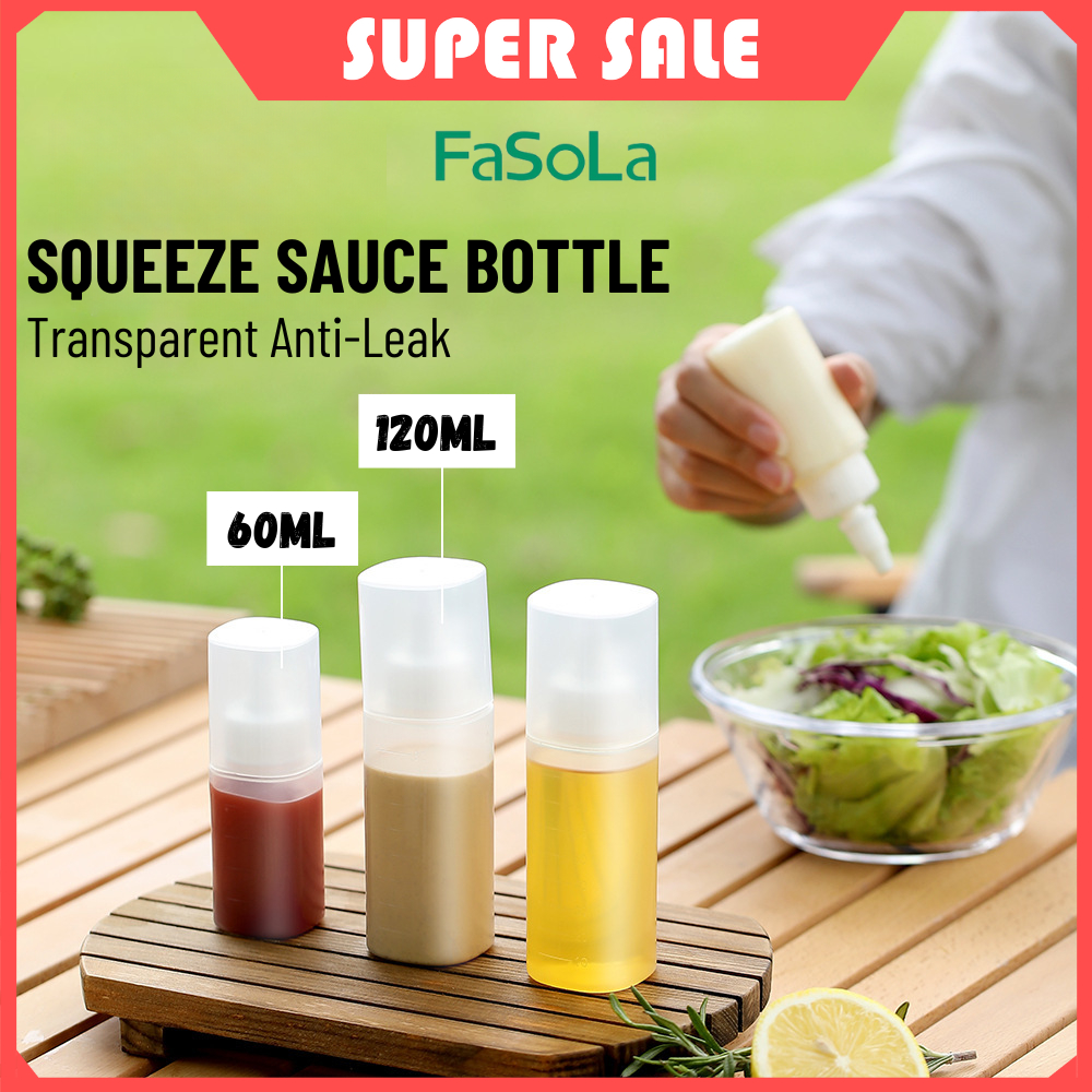 FaSoLa 2pcs Squeeze Bottle Sauce Bottle Dispenser Ketchup Salad ...