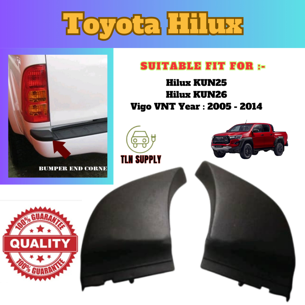 Original Toyota Hilux Vigo KUN25 KUN26 Rear Bumper Plate Cover Cap Left ...