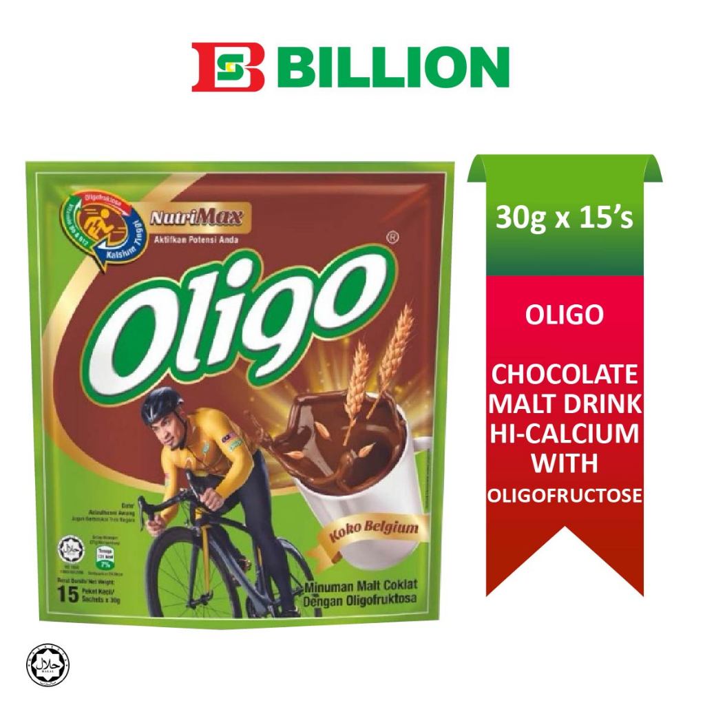 OLIGO Chocolate Malt Drink Hi-Calcium With Oligofructose - 30g x 15's ...