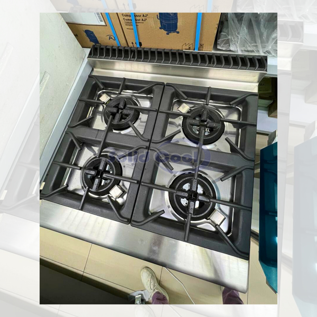 [ SOLID COOL ] COUNTERTOP GAS 4 OPEN BURNER STOVE GAS COMES WITH OVEN ...