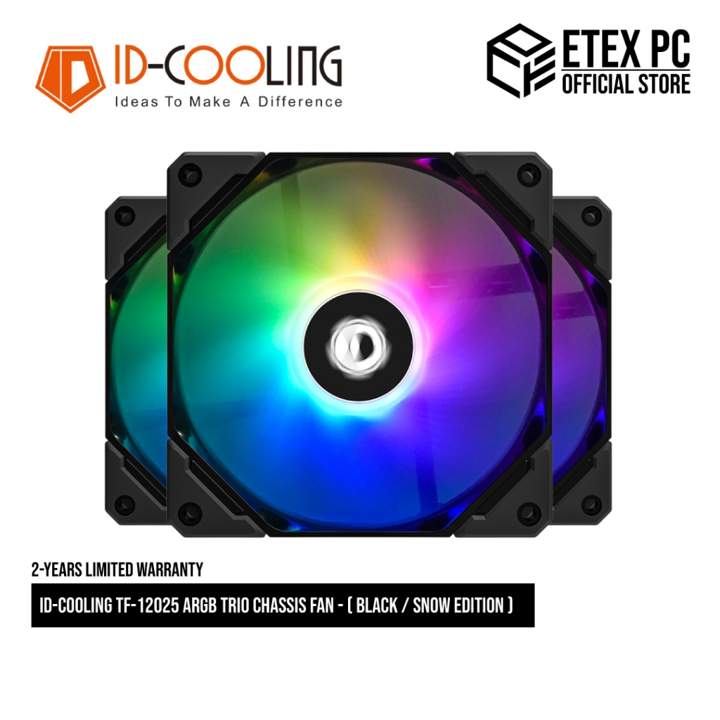 ID-COOLING TF-12025 ARGB TRIO Casing Fan - ( Black / Snow Edition ...