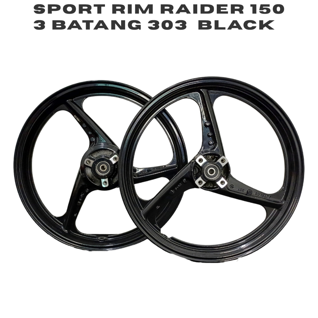 SPORT RIM ENKE1 3 BATANG FULL CHOP SUZUKI RAIDER 150 MATT BLACK WHITE ...