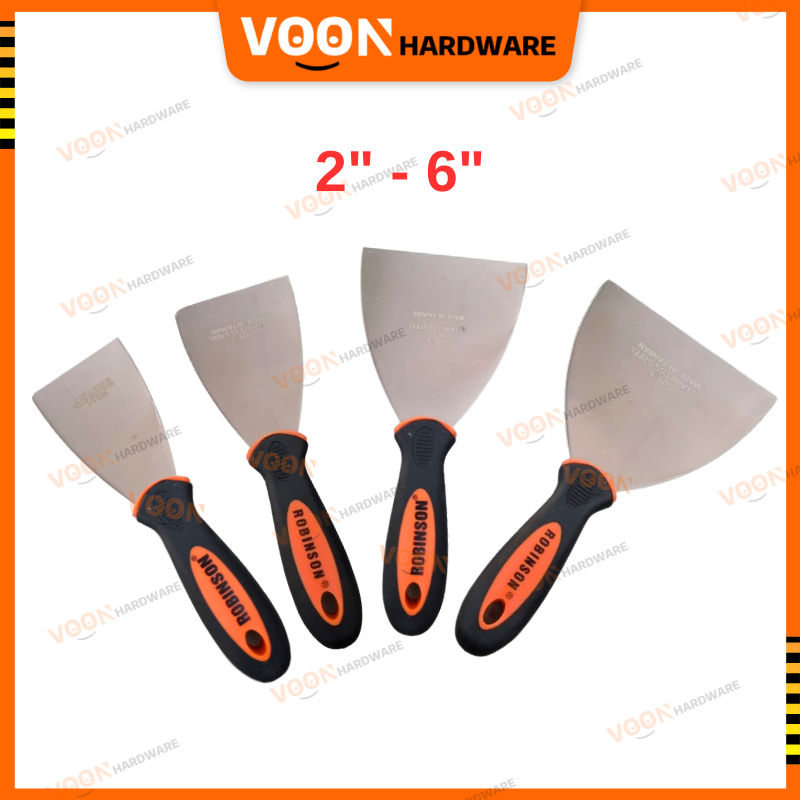 VOON 2” – 6” Stainless Steel Scraper Blade Putty Scrapper Knife Metal ...