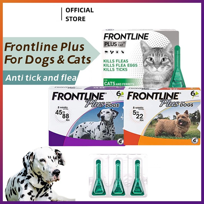 FRONTLINE Plus Flea & Tick Treatment for Dogs Cats Kills ticks and