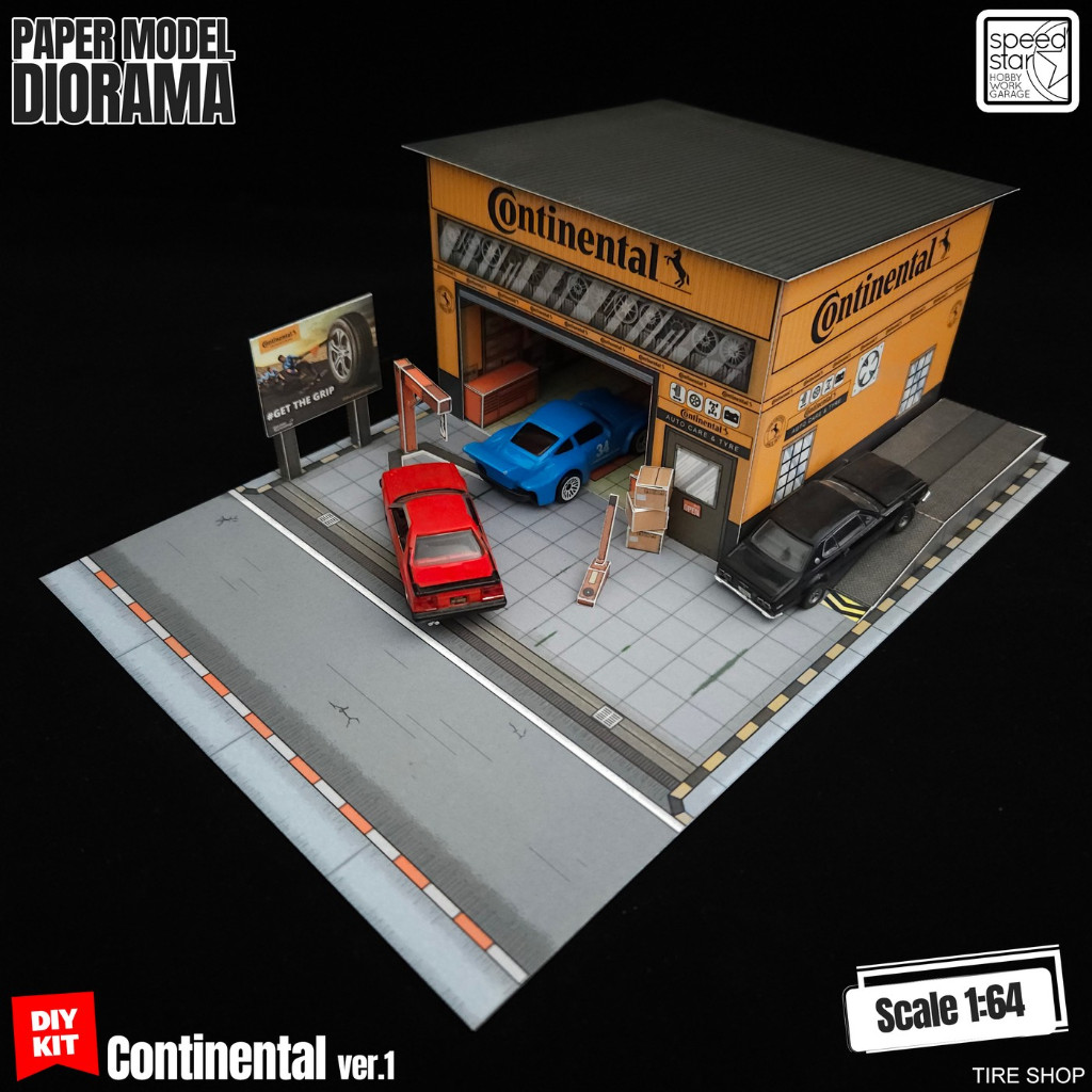 1:64 Continental Garage ver.1 paper model diorama | Shopee Malaysia