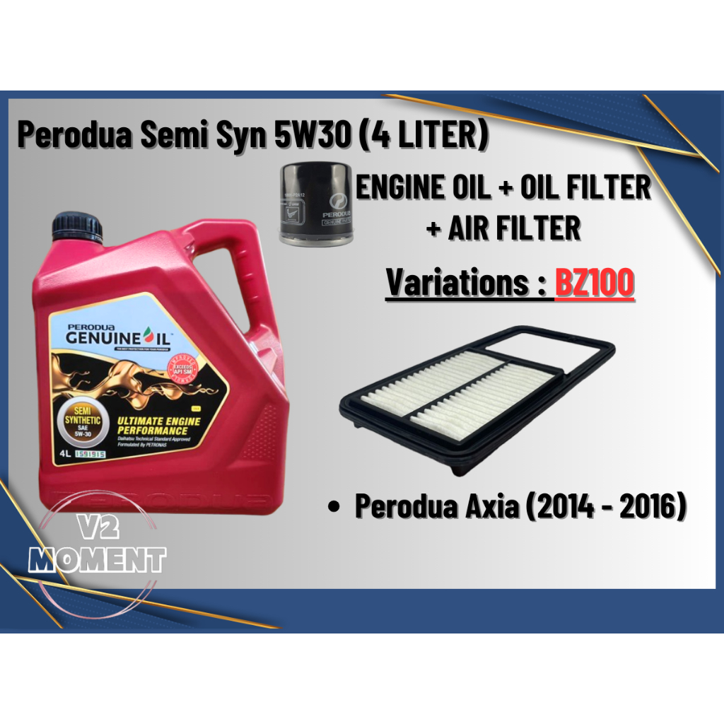 Perodua Semi Synthetic Engine Oil SAE 5W-30 4L + Perodua Oil Filter ...