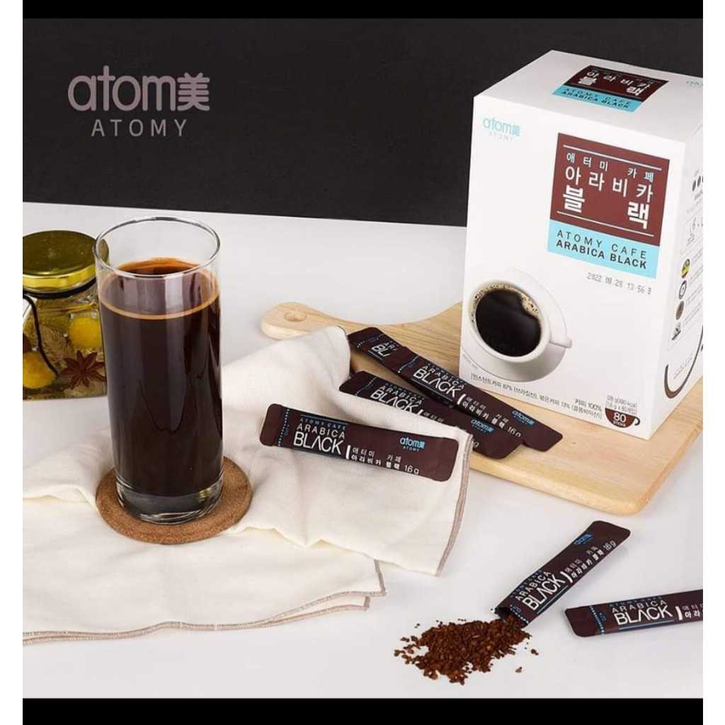 Atomy Cafe Arabica BLACK 100%阿拉比卡即溶黑咖啡 (80Sticks) | Shopee Malaysia