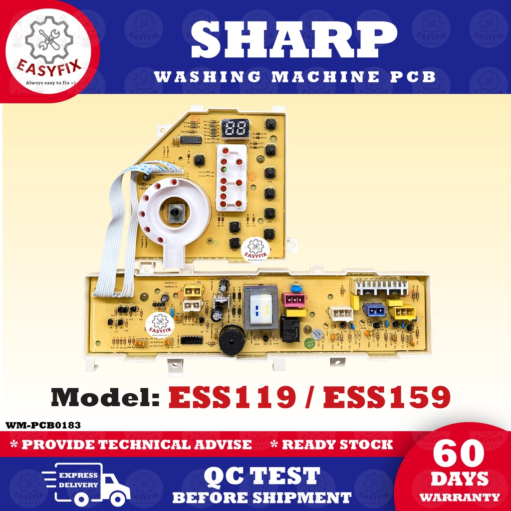 ESS119 / ESS159 SHARP WASHING MACHINE PCB BOARD (CONTROL BOARD) ESS-119 ...